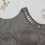 Ras Grey Mirror Work 1 Blouse