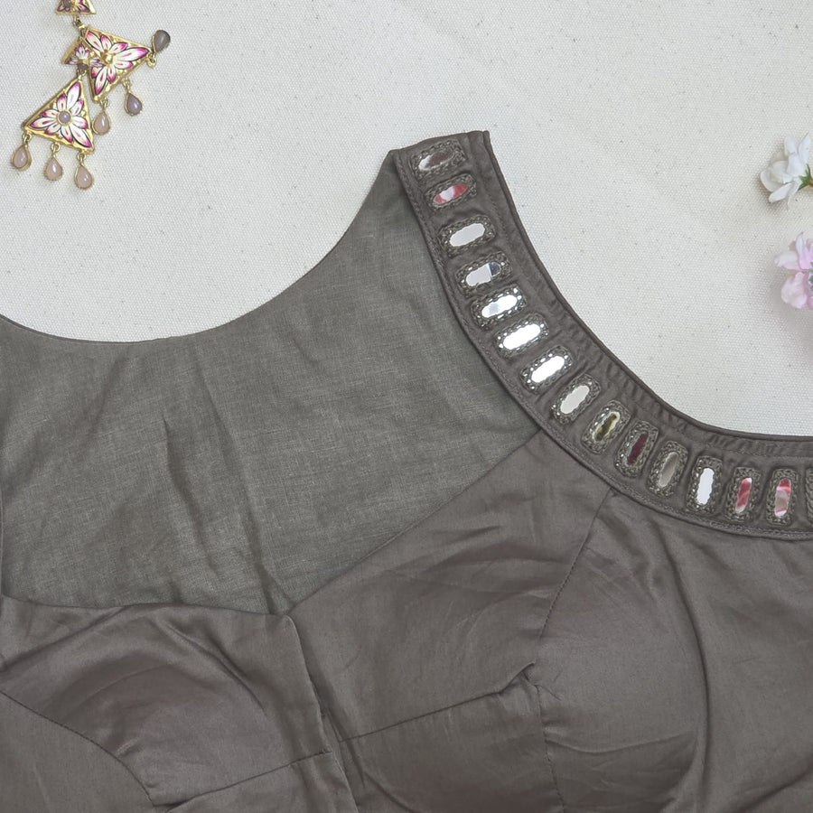 Ras Grey Mirror Work 1 Blouse