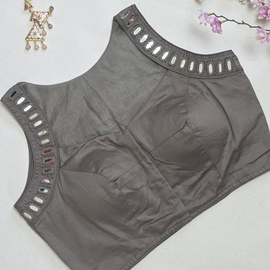 Ras Grey Mirror Work 1 Blouse