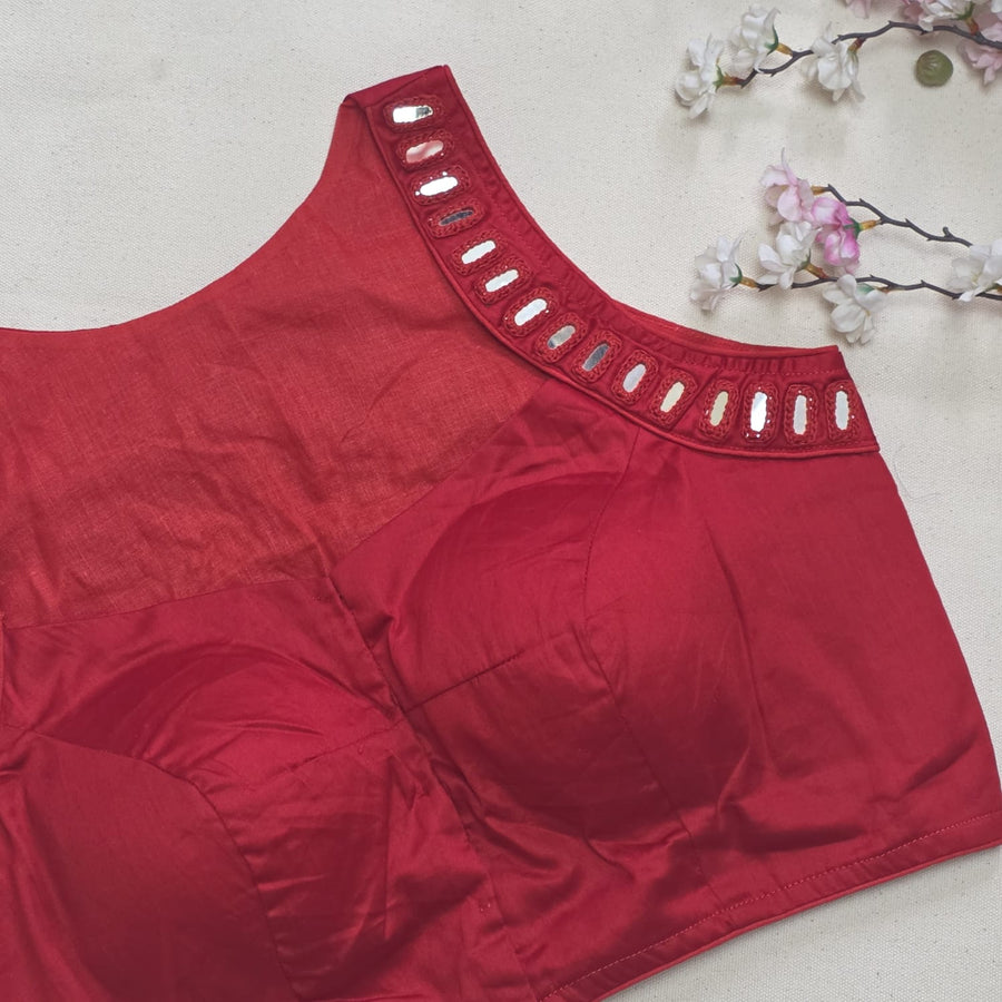 Ras Red Mirror Work 1 Blouse