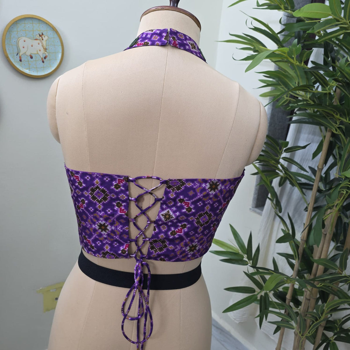 Purple Mirror Halter Blouse