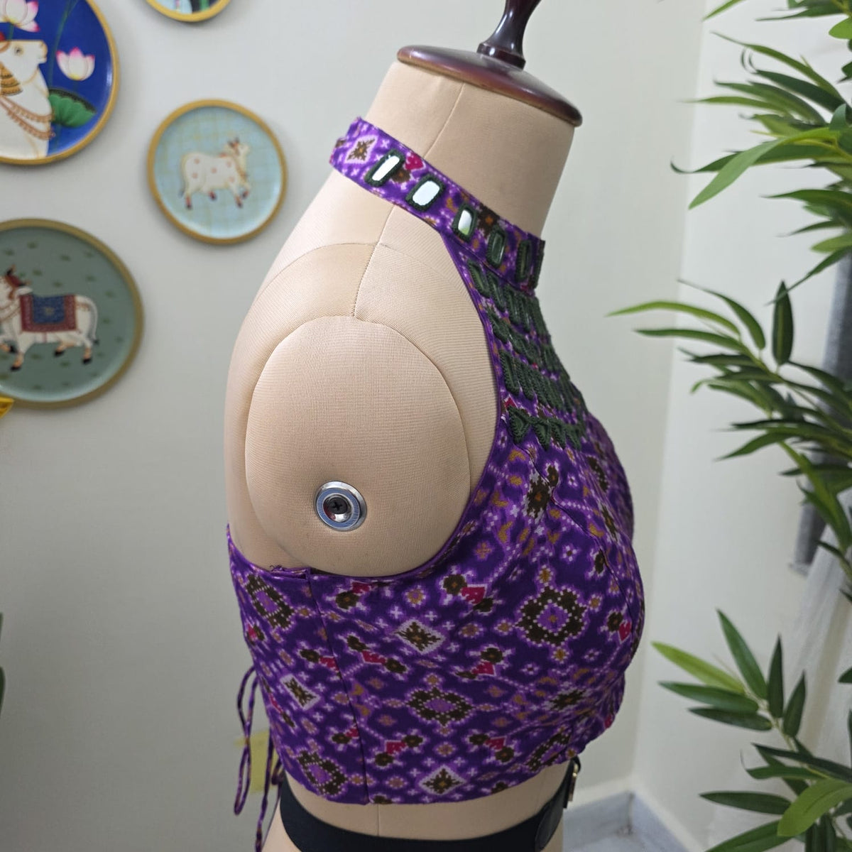 Purple Mirror Halter Blouse