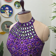 Purple Mirror Halter Blouse