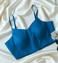 Blue Spaghetti Strap Blouse