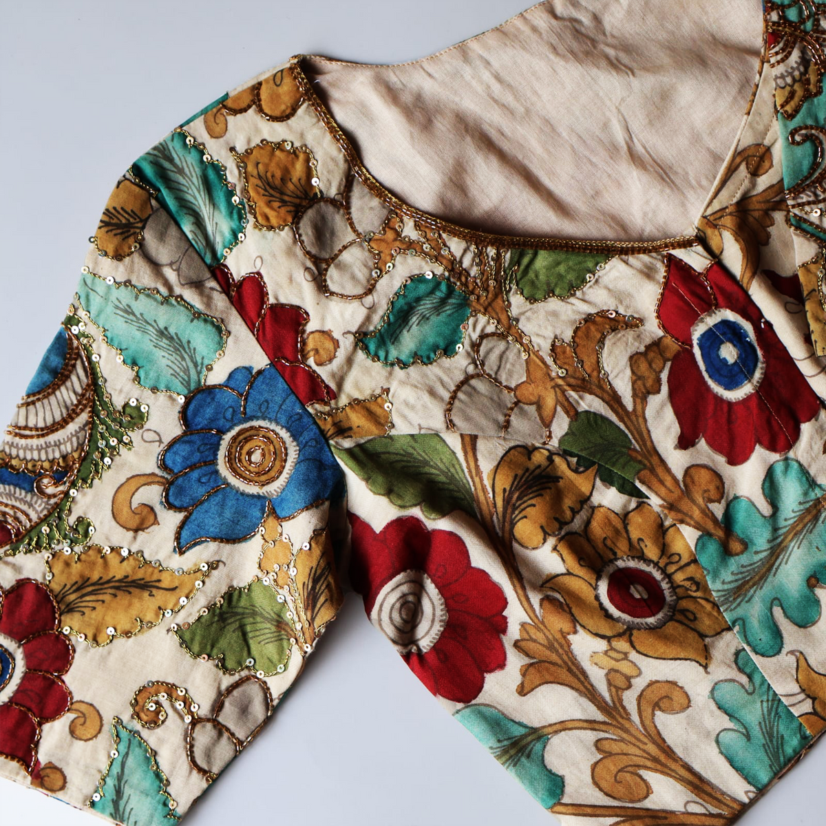 Peacock Pen Kalamkari Blouse