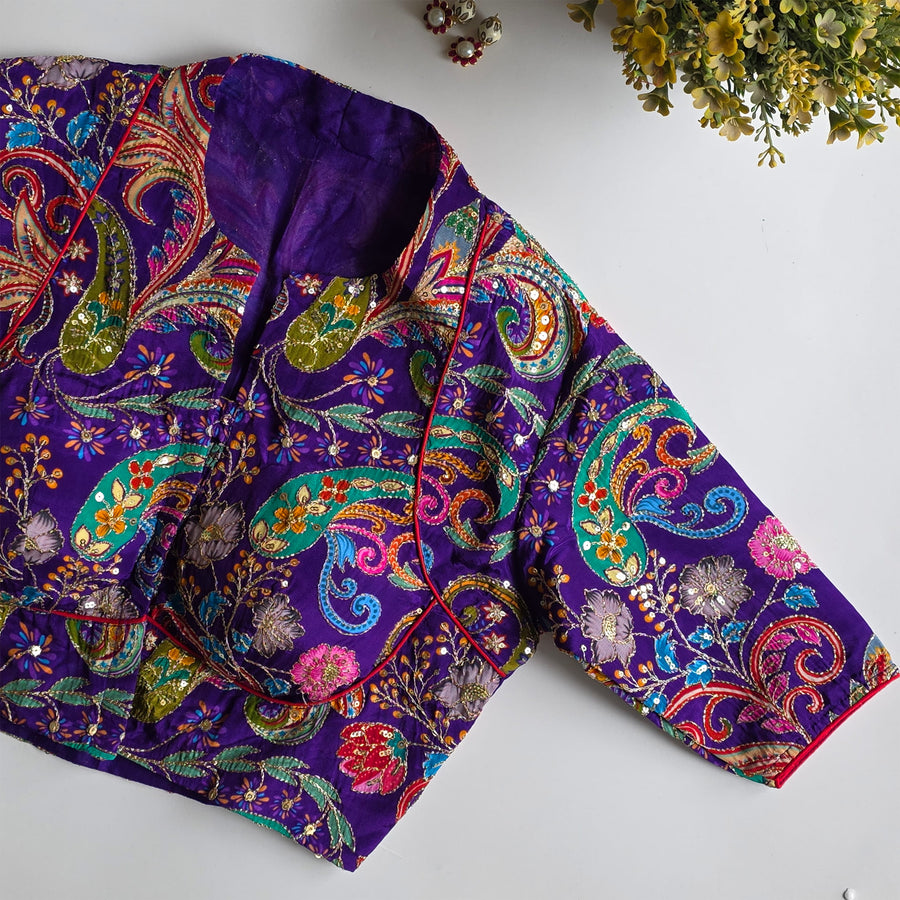 Kairi Purple Floral Blouse