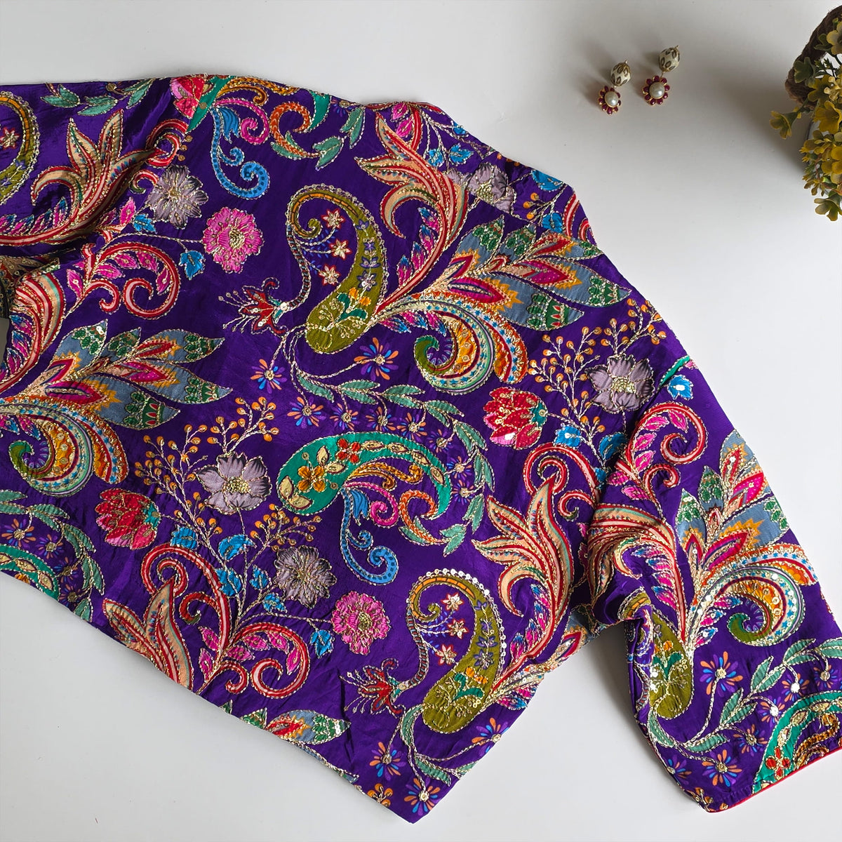 Kairi Purple Floral Blouse