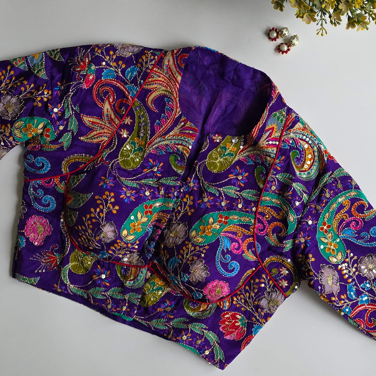 Kairi Purple Floral Blouse