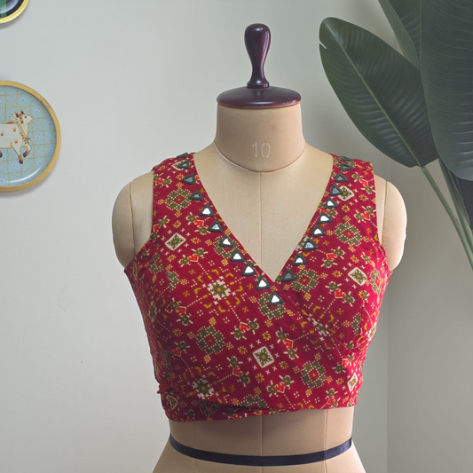 Red Self Adjustable Dory no hook blouse