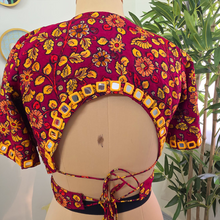 Sindoori Floral Self Adjustable Blouse with Sleeves