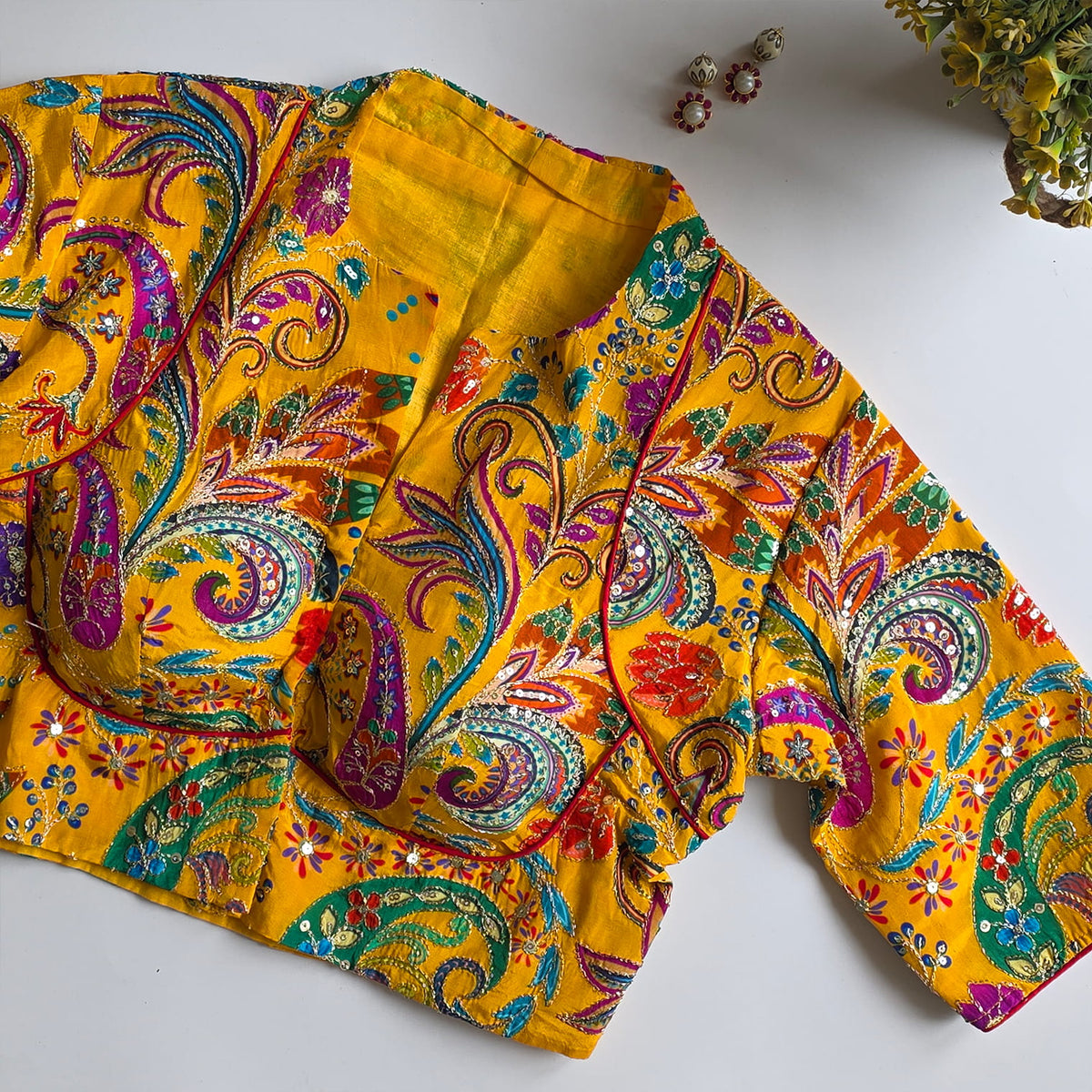 Kairi Yellow Floral Blouse